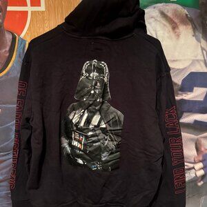 Vintage-Like Y2K Star Wars X Levi's Darth Vader Black Hoodie (Large) AOP Graphic